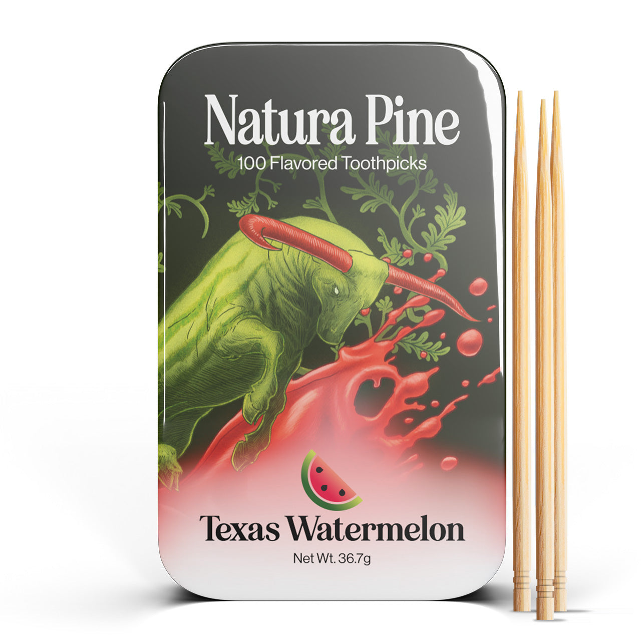 Texas Watermelon Flavored Toothpicks Tin - Natura Pine