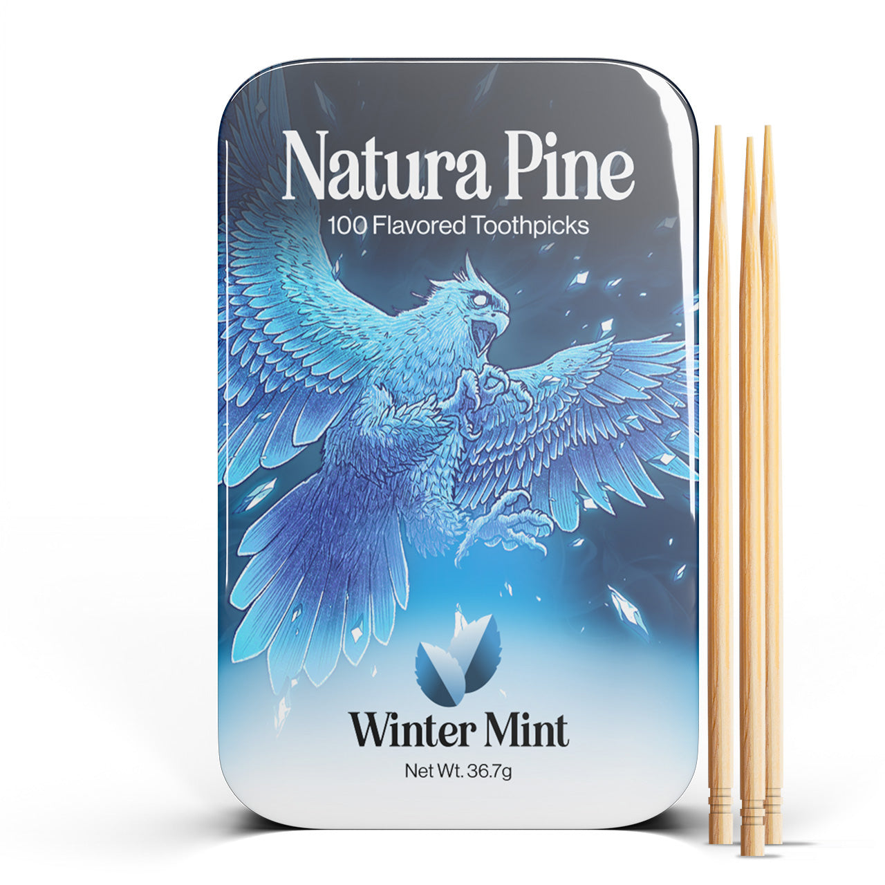 Winter Mint Flavored Toothpicks Tin - Natura Pine