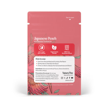 Japanese Peach Flavored Toothpicks Pouch - Natura Pine