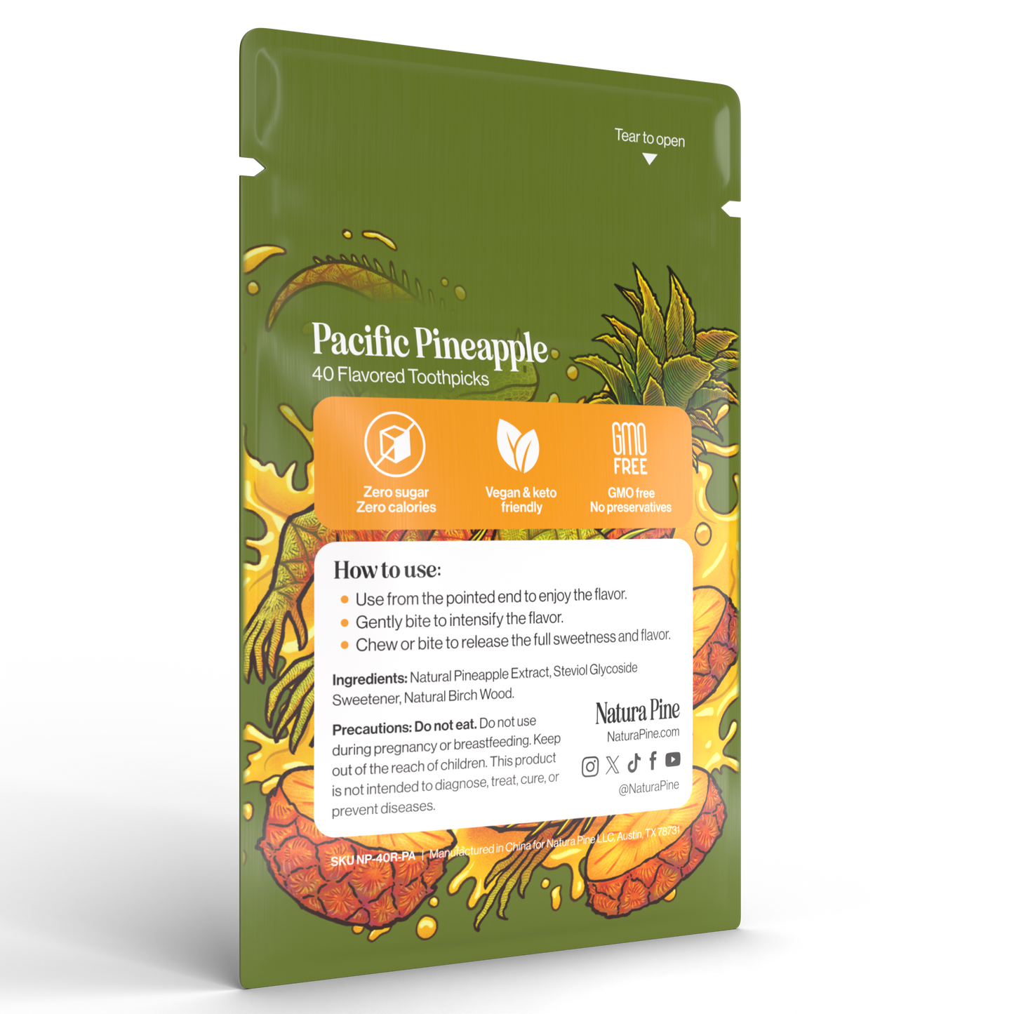 Pacific Pineapple Flavored Toothpicks Pouch