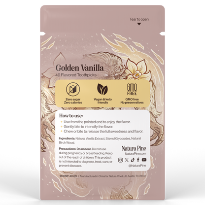 Golden Vanilla Flavored Toothpicks Pouch