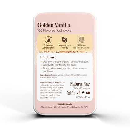 Golden Vanilla Flavored Toothpicks Tin