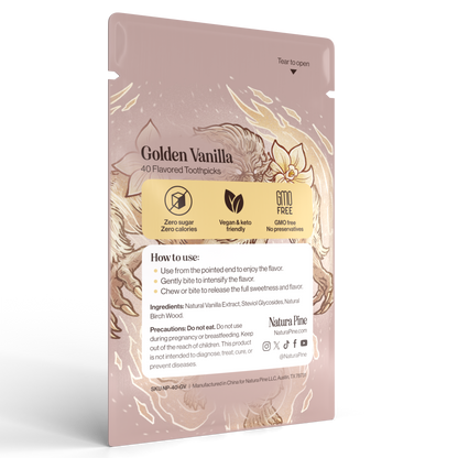 Golden Vanilla Flavored Toothpicks Pouch