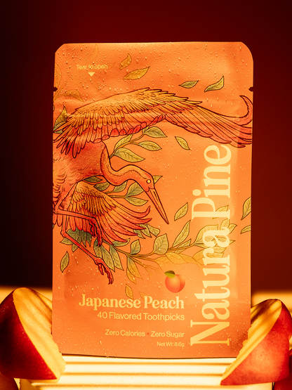 Japanese Peach Flavored Toothpicks Pouch - Natura Pine