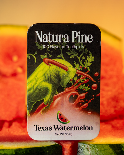 Texas Watermelon Flavored Toothpicks Tin - Natura Pine